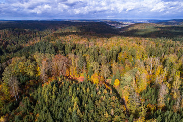 Nature park swabian forest, autumn view, Germany