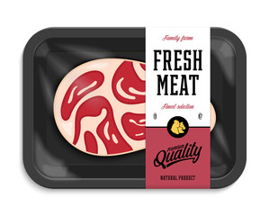 Vector meat packaging illustration