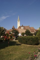 The tower of the fortified church of Medias - St. Margaret's Church - Romania, Transylvania, Sibiu 