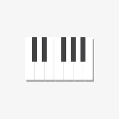 Piano keys flat black and white logo emblem