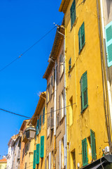 View on the historic architecture in Cannes, France on a sunny day.