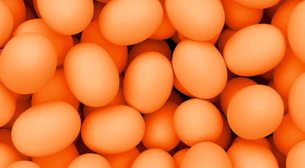 Orange Easter eggs background