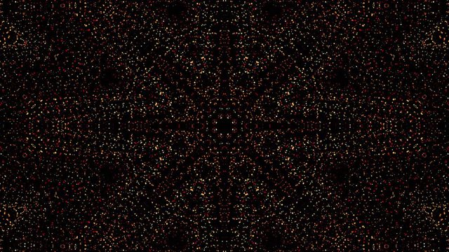 Seamless geometric star dot pattern on black background