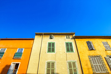 View on the historic architecture in Frejus, France on a sunny day.