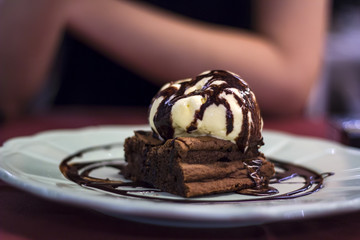 Chocolate Brownie with Ice Cream