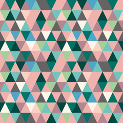 Interesting faceted geometric repeat pattern made of triangles and rues. Natural decent colours.