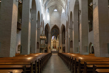 Fototapeta premium Inside the Turku Cathedral. Competed in year 1300. The central church of Evangelical Lutheran Church of Finland.