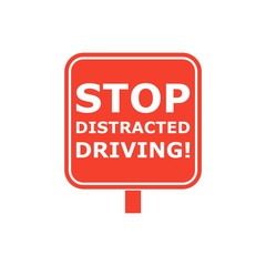 Stop Distracted Driving Sign
