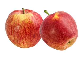 Fresh red apple isolated on white background with clipping path