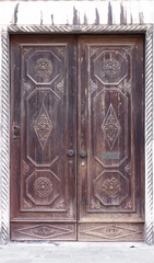 old brown wooden door