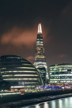 The Shard in London at night