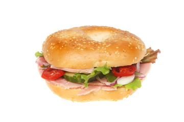 Ham salad bagel