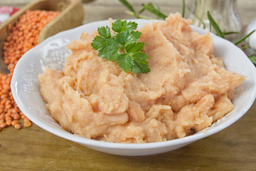 puree of coral lentils