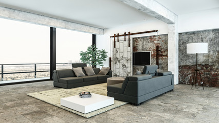 modern interior of a living room