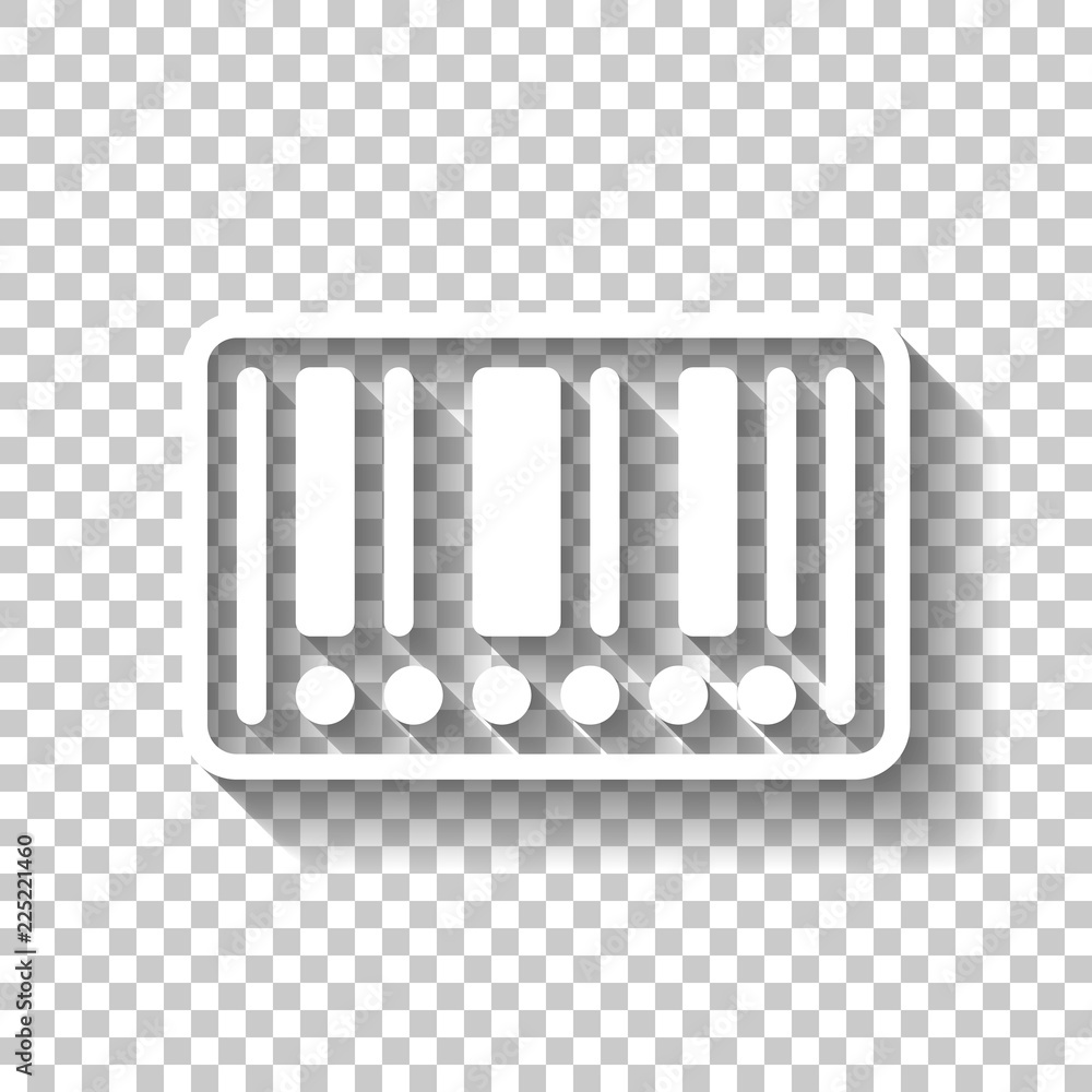 Poster barcode label icon. circles instead of numbers. white icon with