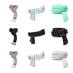Vector illustration of scarf and shawl sign. Collection of scarf and accessory vector icon for stock.