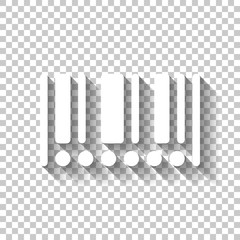 Barcode icon. Circles instead of numbers. White icon with shadow