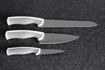 Set of three kitchen knifes