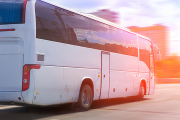 white tourist bus © Yuri Bizgaimer