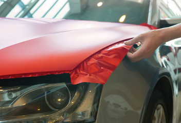 pasting of car carbonic plastic