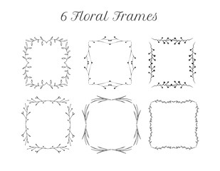 Fototapeta premium square vintage floral frames