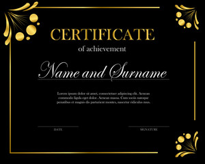 Creative certificate, diploma. Frame for diploma, certificate. Certificate template with elegant border frame.