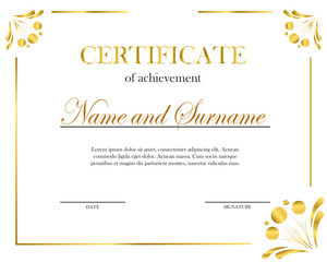 Creative certificate, diploma. Frame for diploma, certificate. Certificate template with elegant border frame.