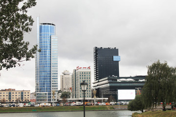 The capital of the Republic of Belarus is the city of Minsk. Prospekt Pobediteley. Hotel Hilton