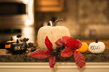 Hocus Pocus decor with small pumpkins