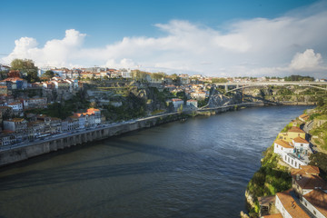 Fototapeta na wymiar Dom Luis Bridge on Douro River. Porto, Portugal.