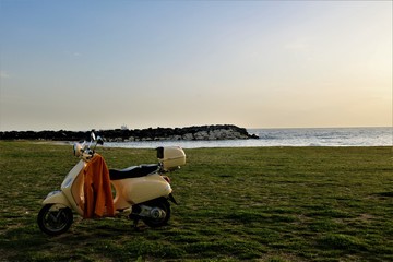 Motorcycle on the beach