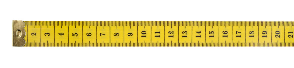 Part of a tailor's measuring tape isolated on white 