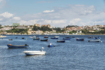 Fototapeta na wymiar Fishermen boats on Douro river. Porto, Portugal. 