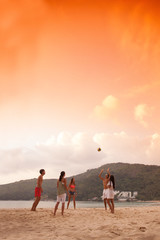 Obraz na płótnie Canvas People playing volleyball