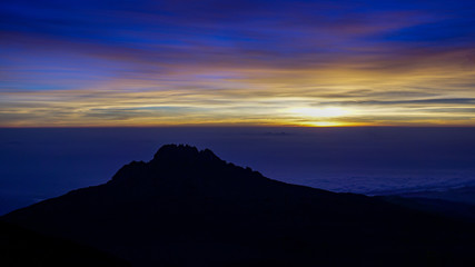 Sunrise at the top of Kilimanjaro, Machame route, Tanzania