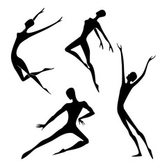 Set of dancer silhouette. Gymnastics Activities for Icon Health and Fitness Community. Sport Symbol. Vector Illustration. © Елена Панкратова