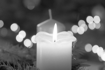 Candles burning in the dark. Slovakia