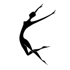 Gymnast. Silhouette of a Dancer. Gymnastics Activities for Icon Health and Fitness Community. Sport Symbol. Vector Illustration.