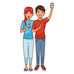 Couple taking a selfie