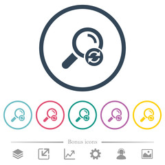 Reset search flat color icons in round outlines