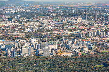 Obraz premium Frankfurt am Main - Bürostadt - aerial view 