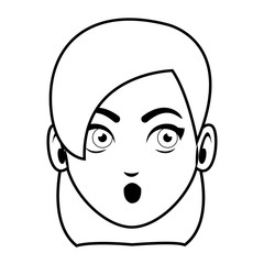 Woman face cartoon