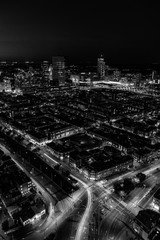 The hague city skyline viewpoint black and white, Netherlands