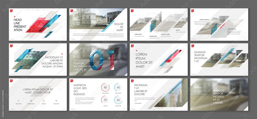 Poster presentation template. geometric elements for slide presentations on a white background. use also as