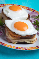 French croque madame sandwich
