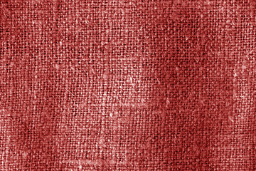 Sack cloth texture in red color.