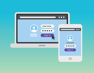 Mixed devices - laptop and tablet - login screens