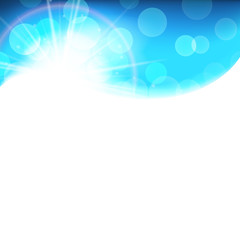 Sunny bright blue vector background, bright winter snowy abstract backdrop, eco technology