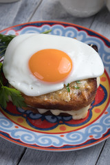 French croque madame sandwich