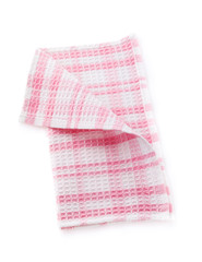 Pink cotton napkin isolated on white background